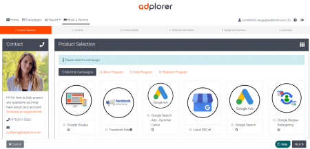 Adplorer Product Selection